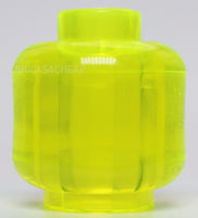 Lego 4x Trans Neon Green Solid Plain Minifig Head