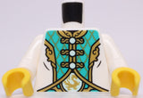 Lego White Torso Robe Gold Laces Dragon in Shield Dark Turquoise Robe Gold Trim