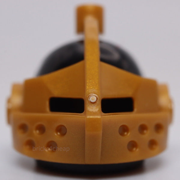 Lego Castle Black Standard Helmet with Pearl Gold Pointed Visor