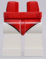 Lego White Hips and Legs with Red Leotard with Dark Red Spots Pattern