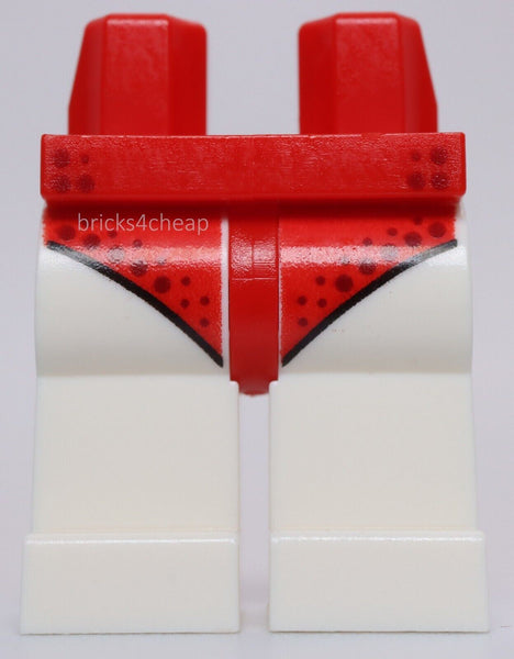 Lego White Hips and Legs with Red Leotard with Dark Red Spots Pattern