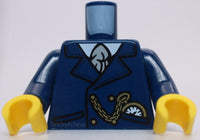 Lego Dark Blue Torso Suit Jacket White Shirt Tie Gold Chain and Watch Pattern