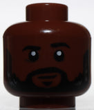 Lego Star Wars Reddish Brown Head Black Beard Angry