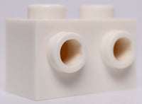 Lego 10x White Brick Modified 1 x 2 with Studs on Side
