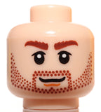 Lego Light Nougat Head Dual Sided Grin Beard Stubble  Bushy Eyebrows Dastan