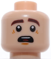 Lego Light Nougat Head Eyebrows Open Mouth Smile Raised Eyebrows Scared