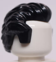 Lego Black Minifig Hair Short Swept Back with Sideburns and Widow's Peak