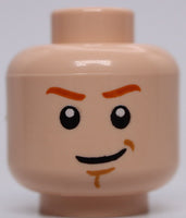 Lego Light Nougat Minifig Head Dark Orange Eyebrows White Pupils Chin Dimple