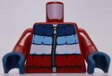 Lego Dark Red Torso Jacket Padded Dark Blue Medium Blue White Panels Zipper