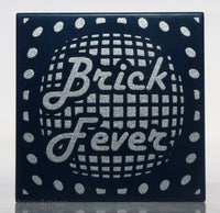 Lego Dark Blue Tile 2 x 2 with Silver 'Brick Fever' and Lights Pattern