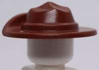 Lego Reddish Brown Minifig Headgear Hat Wide Brim Flat
