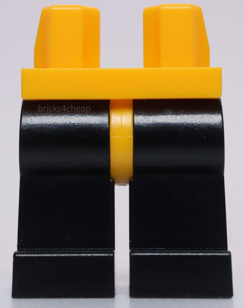 Lego Black Minifig Legs with Bright Orange Hips