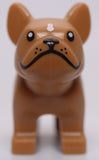 Lego Medium Nougat Dog French Bulldog Black Eyes Nose Mouth Whiskers White Spot