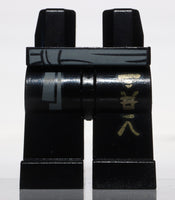 Lego Black Hips Legs Dark Bluish Gray Sash Gold Ninjago Logogram