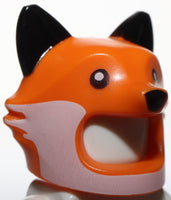 Lego Orange Minifig Headgear Head Cover Costume Mask Fox Black Ears