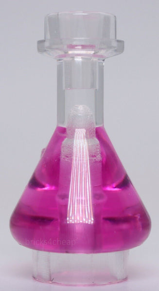 Lego Minifig Utensil Bottle Erlenmeyer Flask Trans Dark Pink Fluid