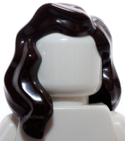 Lego Dark Brown Minifig Hair Female Mid-Length Part over Right Shoulder