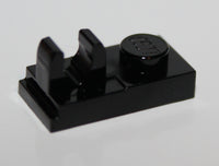 Lego 20x Black Plate Modified 1 x 2 with Clip on Top