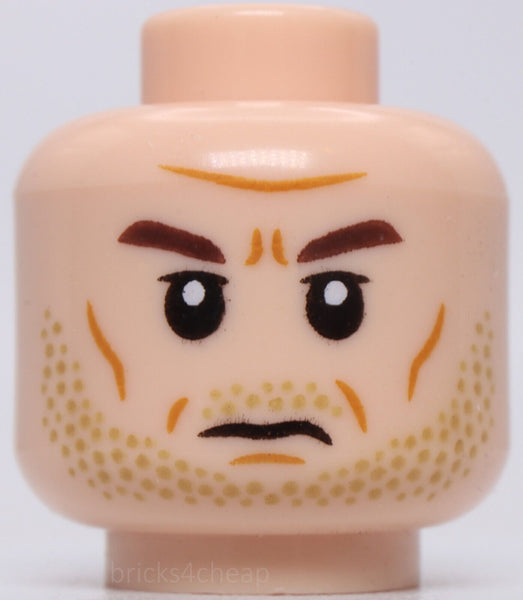 Lego Star Wars Light Nougat Head Gar Saxon Beard Stubble Cheek Lines