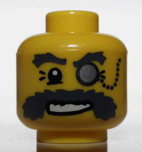 Lego Head Bushy Brows Monocole On Chain Moustache
