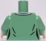 Lego Sand Green Torso Female Polo Light Nougat Neck White Collar and Pocket