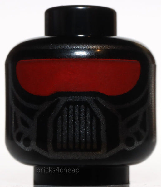 Lego Black Minifig Head Alien Mask Red Visor Silver Breathing Apparatus