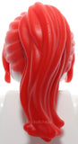 Lego Red Mini Doll Hair Friends Long Ponytail Side Bangs Hole on Top