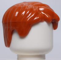 Lego Dark Orange Minifig Male Hair Short Tousled with Side Part