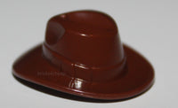 Lego Reddish Brown Minifig Headgear Hat Wide Brim Outback Style Fedora