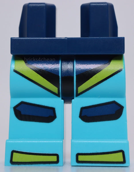 Lego Dark Blue Hips and Medium Azure Legs with Dark Blue Lime Leotard Kneepads