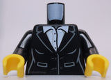 Lego Black Torso Female Suit Jacket White Button Up Shirt Pattern