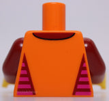Lego Orange Torso T-Shirt with Magenta Fist Collar and Side Panels Pattern