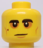 Lego Yellow Head Dual Sided Black Eyebrows Mole Cheek Lines Baggy Eyes