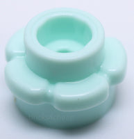 Lego 15x Light Aqua Plate Round 1 x 1 with Flower Edge (5 Petals)