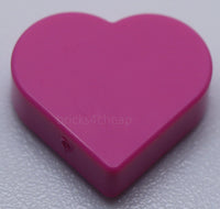 Lego 20x Dark Pink Tile Round 1 x 1 Heart