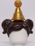 Lego Dark Brown Minifig Hair Short Parted Two Pigtails Hole for Pin on Top