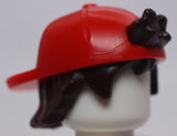 Lego Red Baseball Cap Snap Back Dark Brown Hair