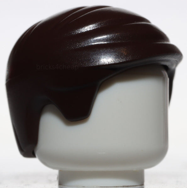 Lego Dark Brown Minifig Hair Short Combed Sideways Part Left