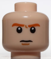 Lego Head Dual Sided Orange Eyebrows Pupils Chin Dimple Frown Scared