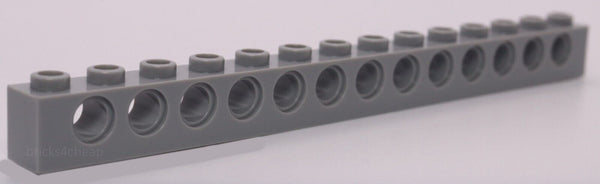 Lego 2x Light Bluish Gray Technic Brick 1 x 14 with Holes