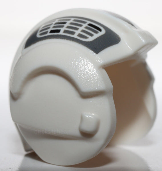 Lego Star Wars Minifig Helmet Rebel Pilot White Grid Dark Bluish Gray Pattern