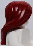 Lego Dark Red Mini Doll Hair Female Long Parted on Side Swept Back Hole on Top