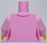 Lego Bright Pink Torso Female Top with Yellow Neck and White Undershirt Pattern