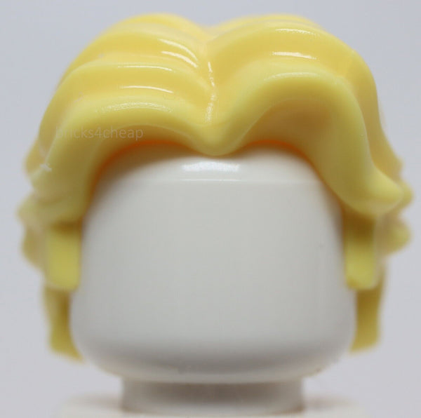 Lego Bright Light Yellow Minifig Hair Short Wavy with Center Part