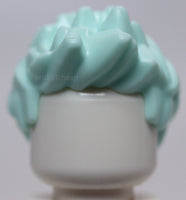 Lego Light Aqua Minifig Hair Spiked