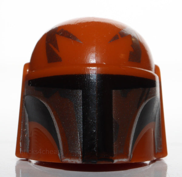 Lego Star Wars Dark Orange Minifig Helmet Holes Mandalorian