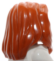 Lego Dark Orange Minifig Hair Female Mid Length Part over Right Shoulder