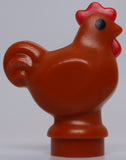 Lego Chicken Wide Base with Molded Red Comb and Wattle and Printed Black Eyes