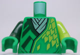 Lego Green Torso Tunic White Scarf Dark Green Trim Lime Dragon Scales Core Logo
