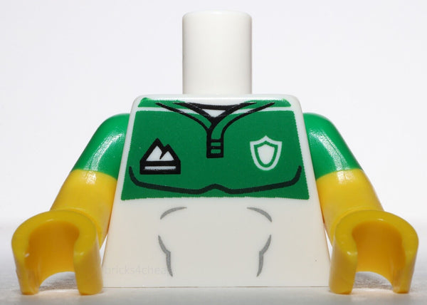 Lego White Torso Jersey Green Top Sports Logos Yellow Arms Green Short Sleeves